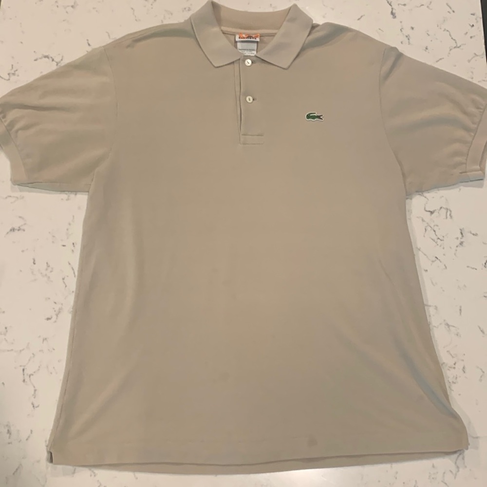 Authentic Lacoste Tan Short Sleeve Polo